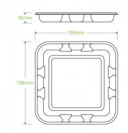 14X14X2CM / 5X5” BIOCANE PRODUCE TRAY - Cafe Supply