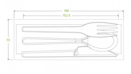 15CM / 6" PSM KNIFE, FORK, SPOON & NAPKIN SET - 20PK - Cafe Supply