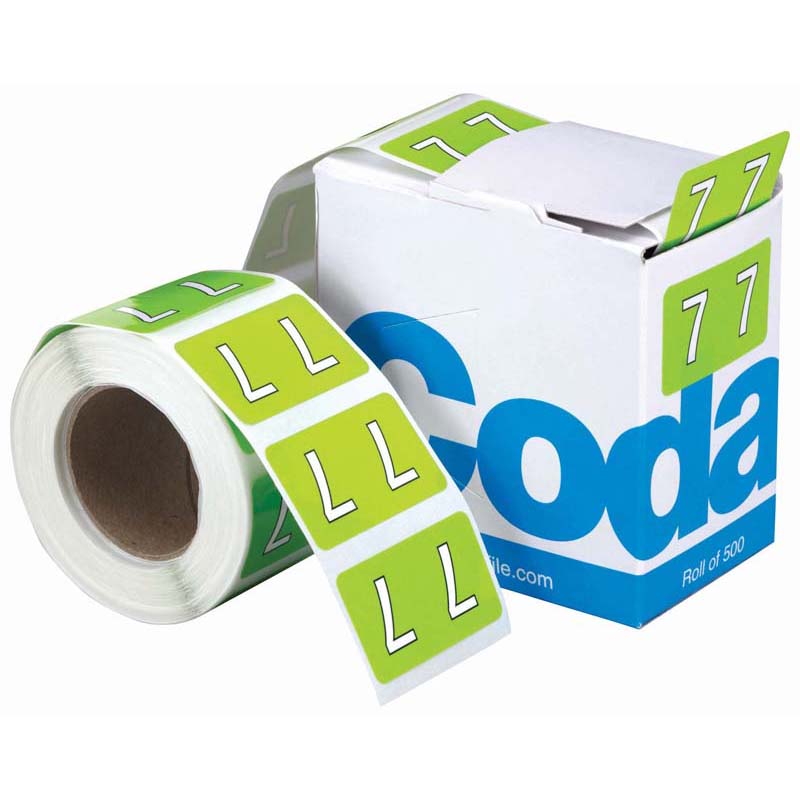 Codafile Label Numeric 7 25mm Roll 500 - Cafe Supply