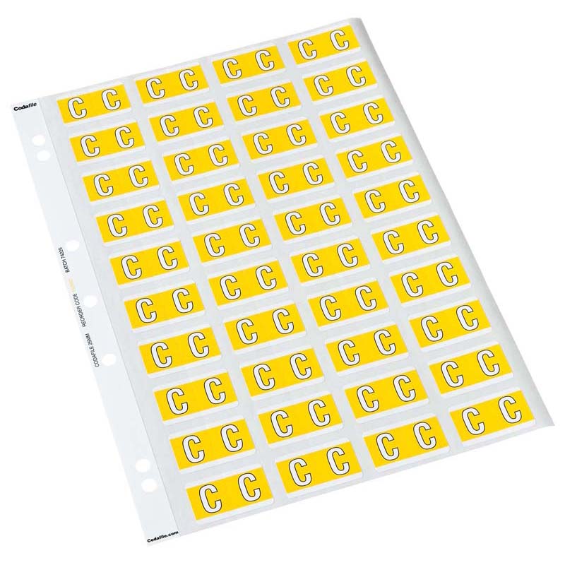 Codafile Label Alpha C 25mm Pack 5 Sheets - Cafe Supply