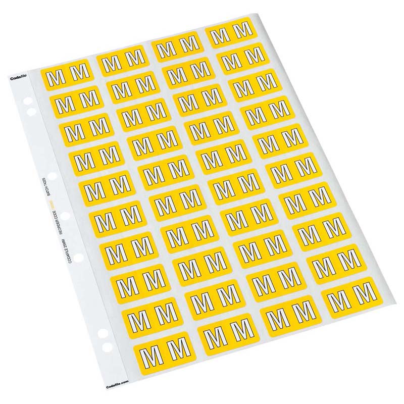 Codafile Label Alpha M 25mm Pack 5 Sheets - Cafe Supply