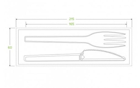 16.5CM / 6.5" PLA KNIFE, FORK & NAPKIN SET - Cafe Supply