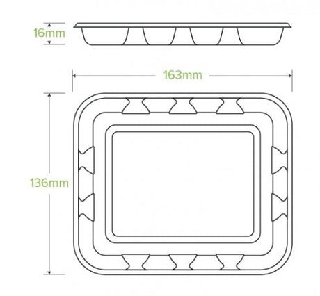 16X14X2CM / 6X5” BIOCANE PRODUCE TRAY - Cafe Supply