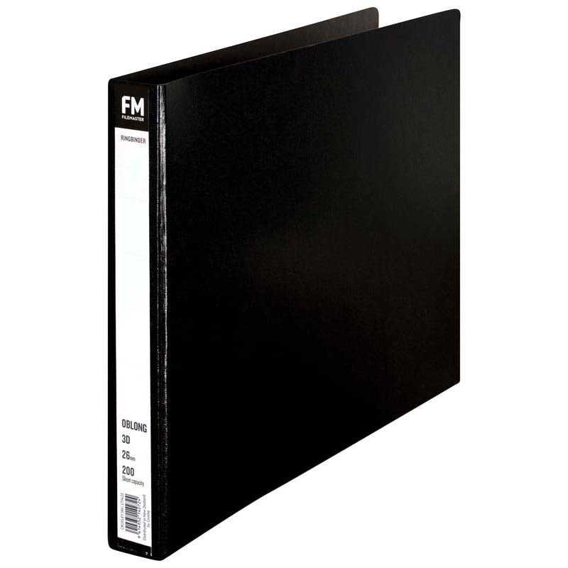 FM Ringbinder A3 3/26 Oblong Black Trunkboard - Cafe Supply