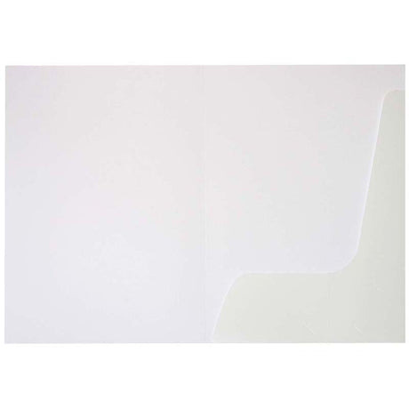 FM Presentation Folder Gloss White Single Pocket 50 Pack 250gsm - Cafe Supply