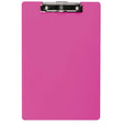 FM Clipboard Neon Pink Foolscap Transparent Plastic - Cafe Supply