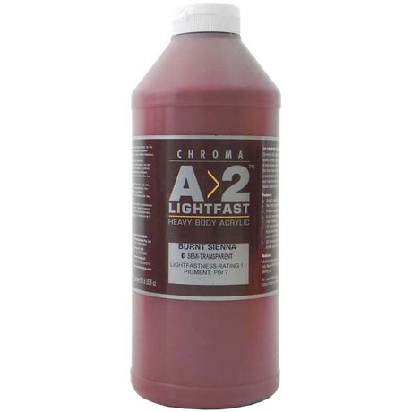 A2 Lightfast Heavybody Acrylic 1 Litre Burnt Sienna - Cafe Supply