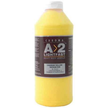 A2 Lightfast Heavybody Acrylic 1 Litre Cadmium Medium Yellow - Cafe Supply