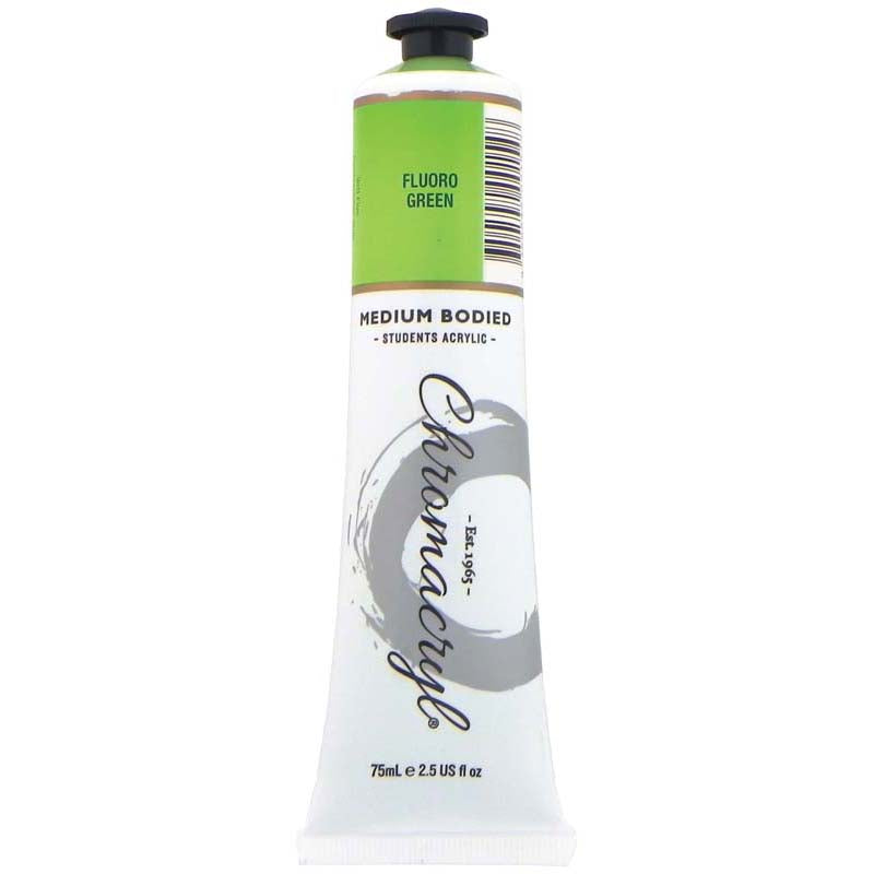 Chromacryl Paint Fluoro Green 75ml - Cafe Supply