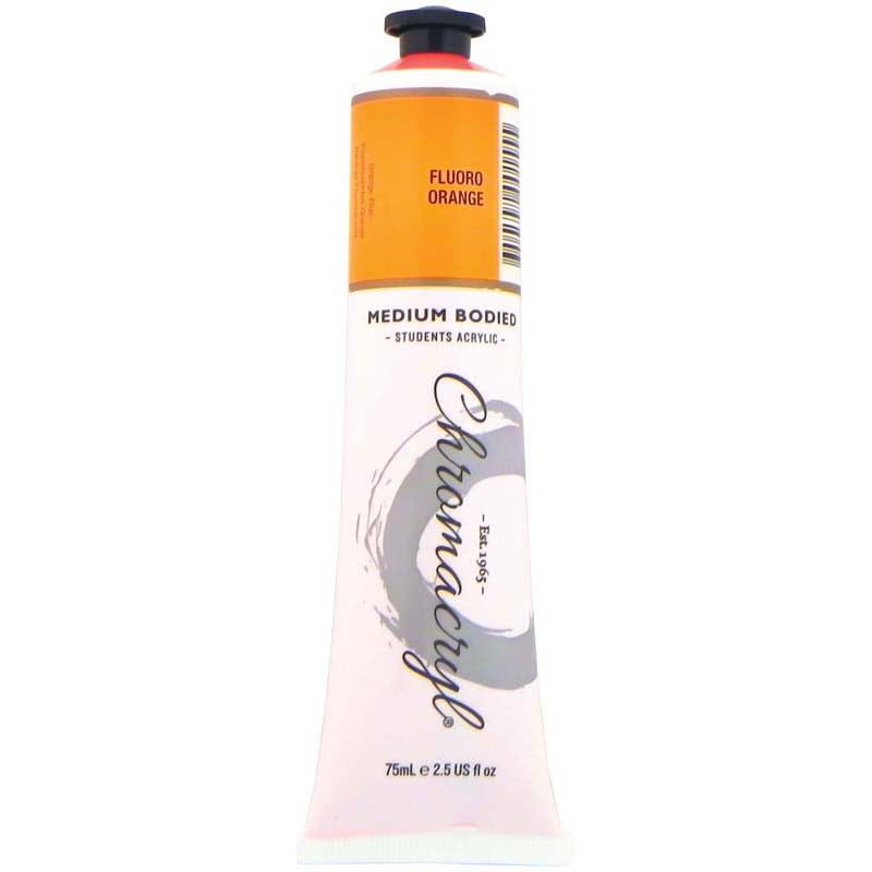 Chromacryl Paint Fluoro Orange 75ml - Cafe Supply