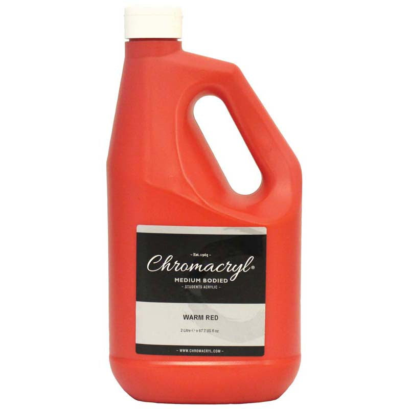 Chromacryl Acrylic Paint Student 2 Litre Warm Red - Cafe Supply