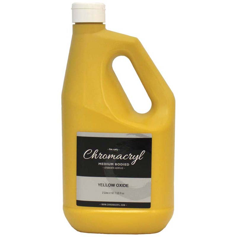 Chromacryl Acrylic Paint Student 2 Litre Yellow Oxide - Cafe Supply