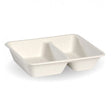 2-COMPARTMENT WHITE BIOCANE TAKEAWAY BASE - Cafe Supply