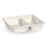 2-COMPARTMENT WHITE BIOCANE TAKEAWAY BASE - Cafe Supply