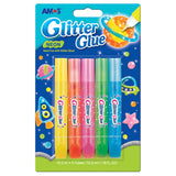 Amos Glitter Glue Neon Colours Pack 5 - Cafe Supply