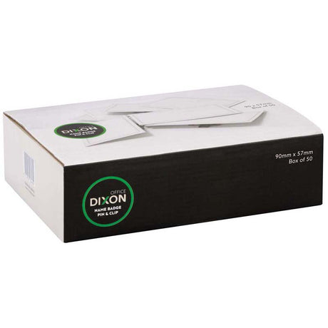 Dixon Name Tag Holder Pin And Clip Box 50 - Cafe Supply