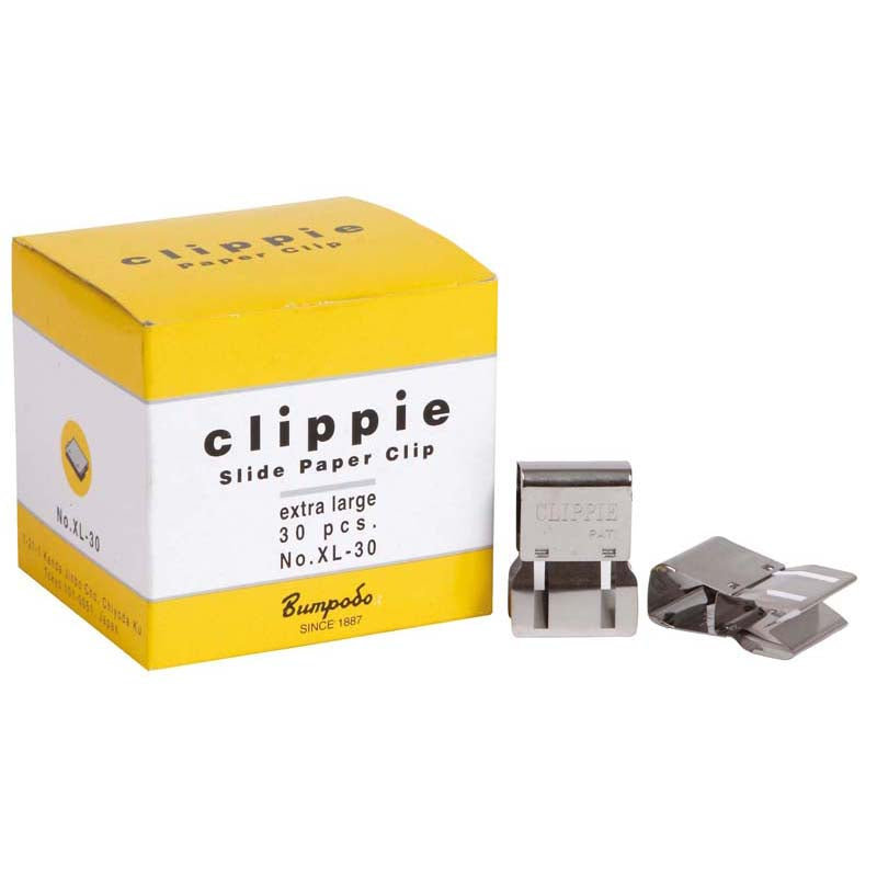 Clippie Paper Clip Slide Extra Large Box 30 - Cafe Supply