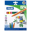 Milan Markers Conic Tip Pack 12 Assorted Colours - Cafe Supply