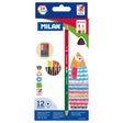 Milan Bicoloured Pencils Pack 12 Assorted Colours - Cafe Supply