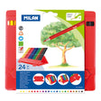 Milan Flexibox Coloured Pencils Triangular Pack 24 Assorted Colours - Cafe Supply