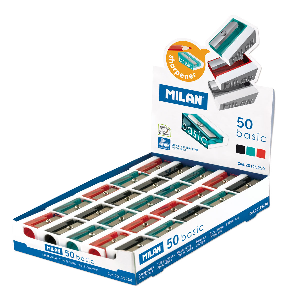Milan Basic Pencil Sharpener One Hole - Cafe Supply