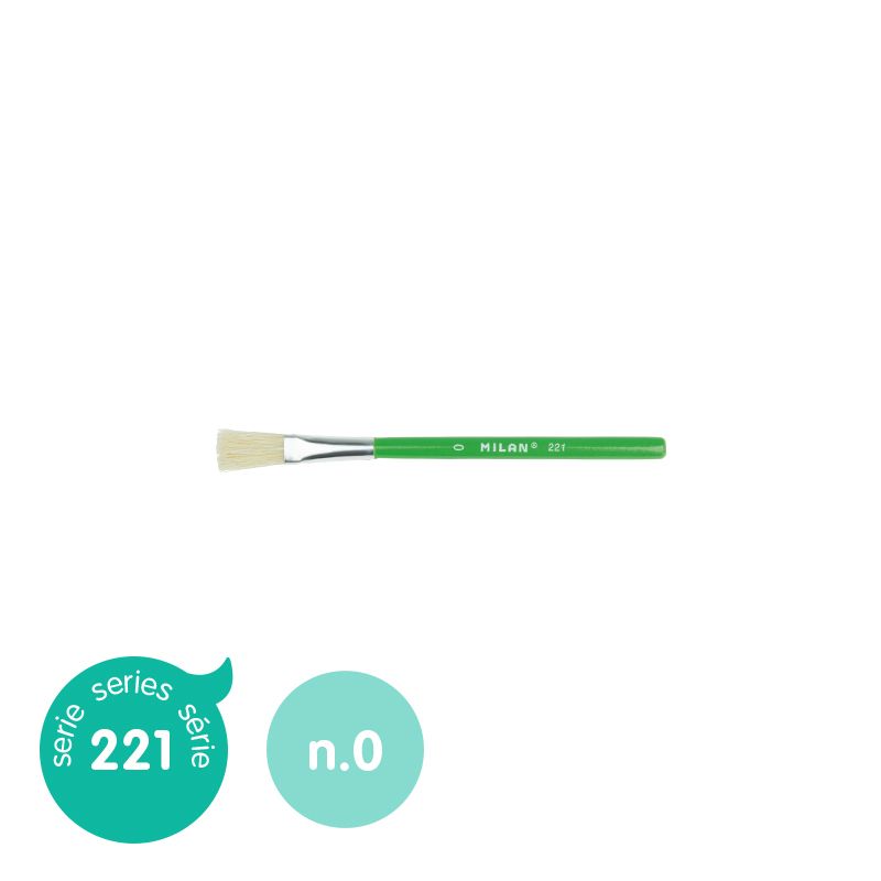 Milan Bristle Hair Brush 221 Series Flat Size 0 - Cafe Supply