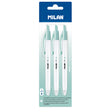 Milan Anti-Bacterial P1+ Ball Point Pen Blue Pack 3 - Cafe Supply