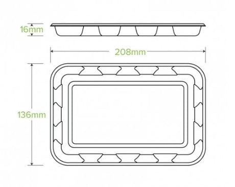 21X14X2CM / 8X5” BIOCANE PRODUCE TRAY - Cafe Supply