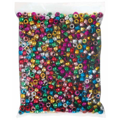 EC Beads Pony Metallic 1000 Piece Assorted - Cafe Supply