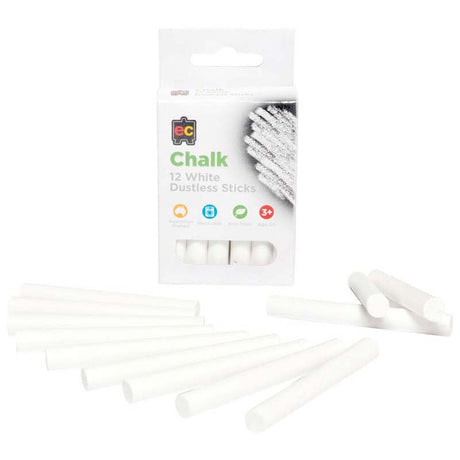 EC Dustless Chalk White 12 Pack - Cafe Supply