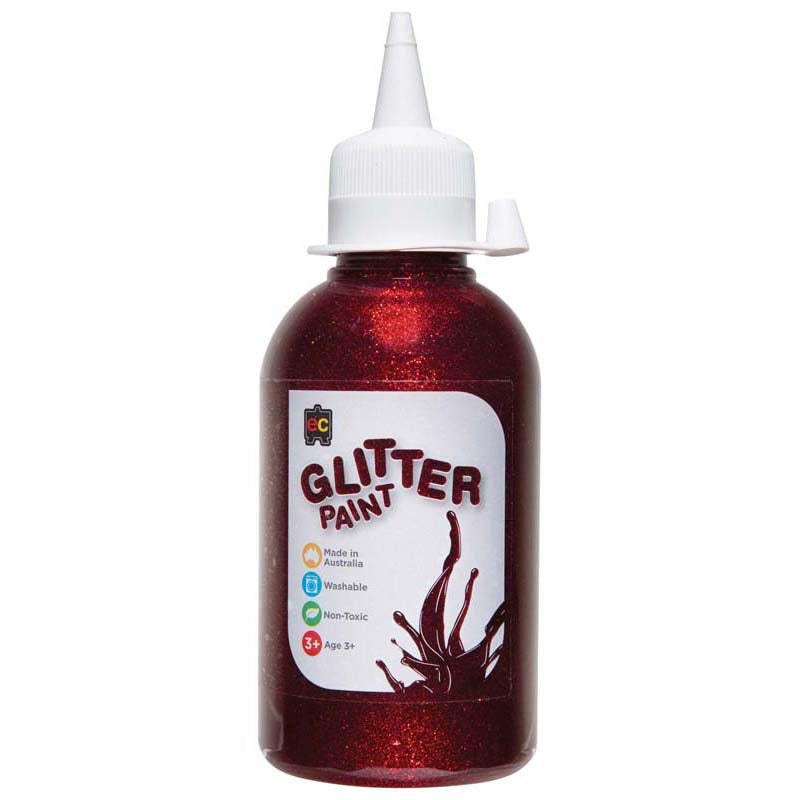 EC Glitter Paint Red 250ml - Cafe Supply