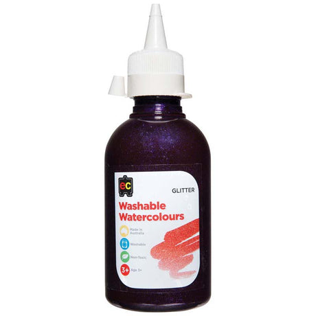 EC Paint Washable Watercolours Glitter 250ml Purple - Cafe Supply