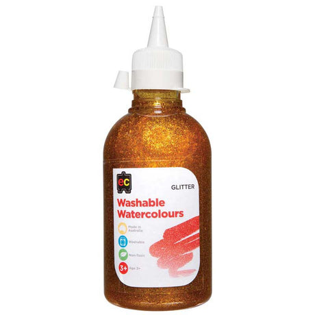 EC Paint Washable Watercolours Glitter 250ml Yellow - Cafe Supply