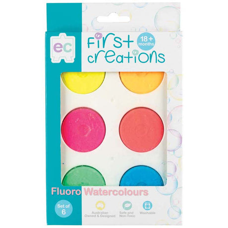 EC First Creations Fluoro Watercolours Set 6 - Cafe Supply