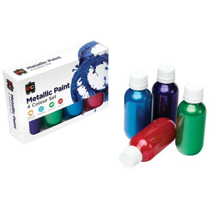 EC Acrylic Paint Metallic Set 4 x 100ml - Cafe Supply