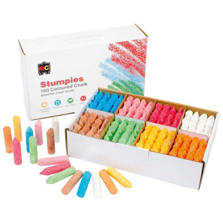 EC Chalk Stumpies Pack 160 Assorted Colours - Cafe Supply