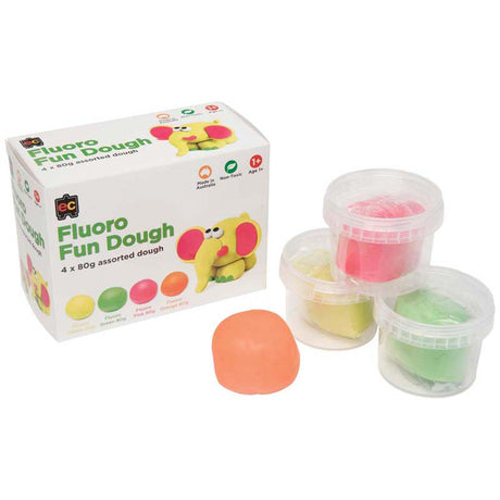 EC Fun Dough Fluoro Set 4 X 80gm - Cafe Supply