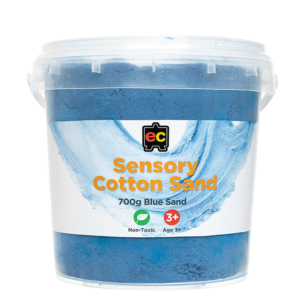 EC Sensory Cotton Sand 700gm Tub Blue - Cafe Supply