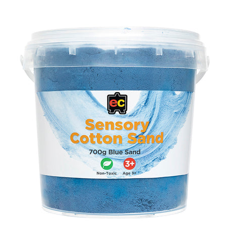 EC Sensory Cotton Sand 700gm Tub Blue - Cafe Supply