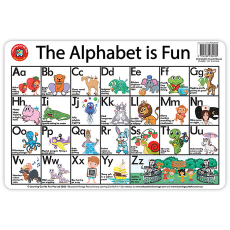 LCBF Placemat Desk Alphabet is Fun - Cafe Supply
