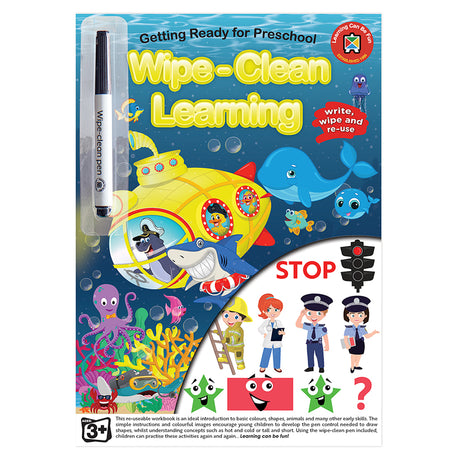 LCBF Wipe Clean Learning Book Getting Ready for Preschool w/Marker - Cafe Supply