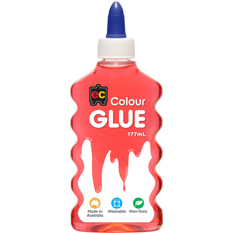 EC Coloured Glue 177ml Red - Cafe Supply