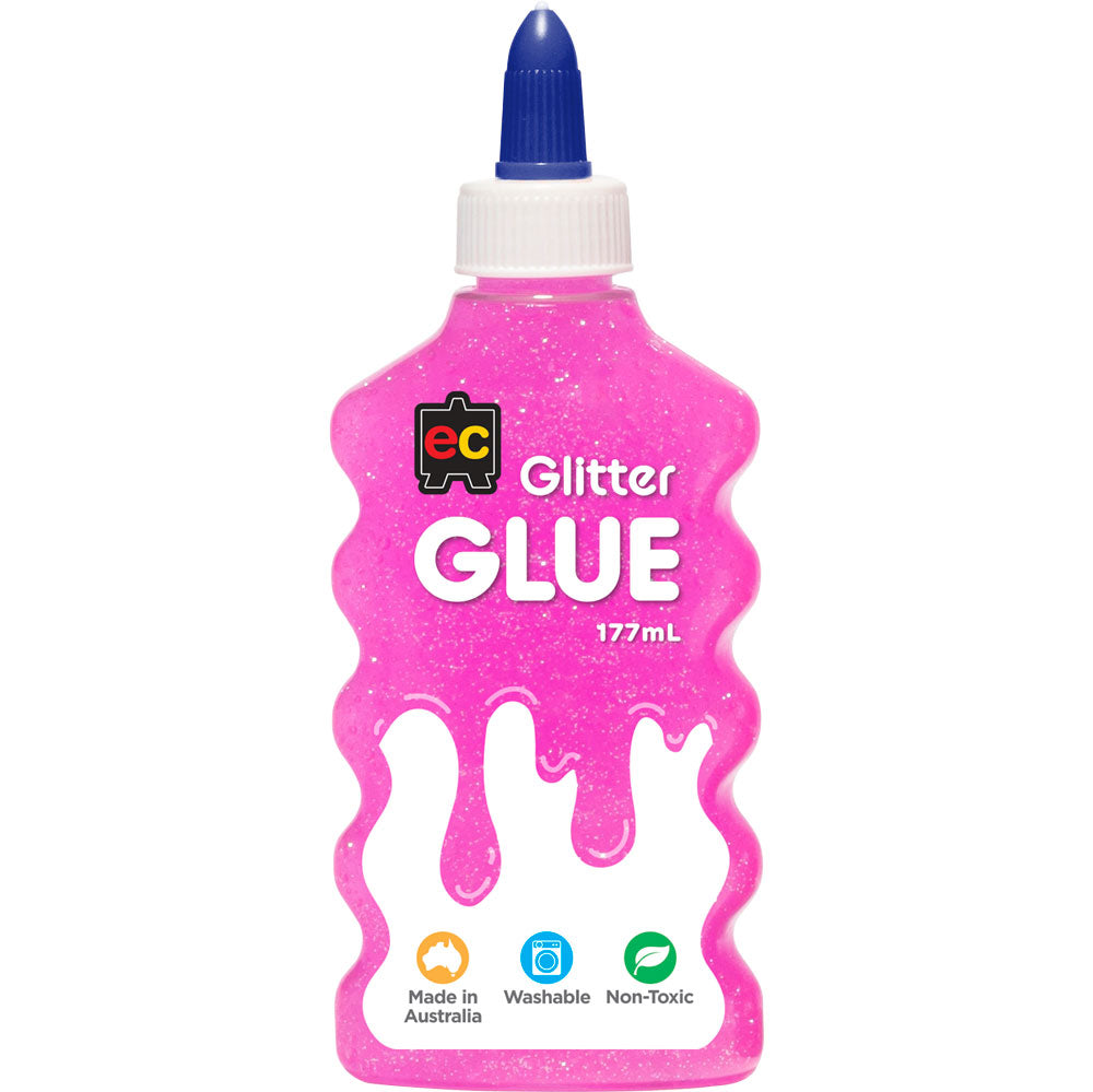 EC Glitter Glue 177ml Pink - Cafe Supply