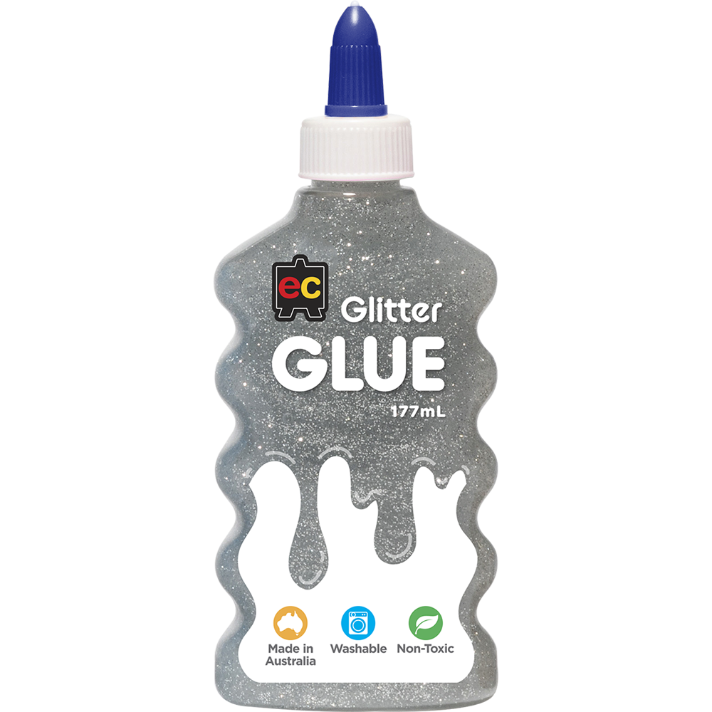 EC Glitter Glue 177ml Silver - Cafe Supply