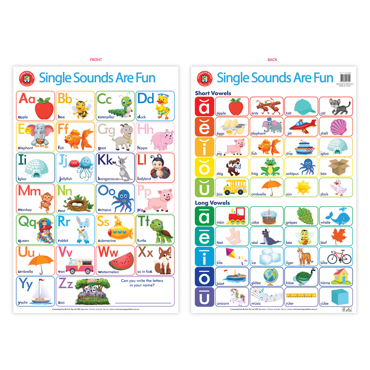 LCBF Wall Chart Single Sounds Are Fun Poster - Cafe Supply