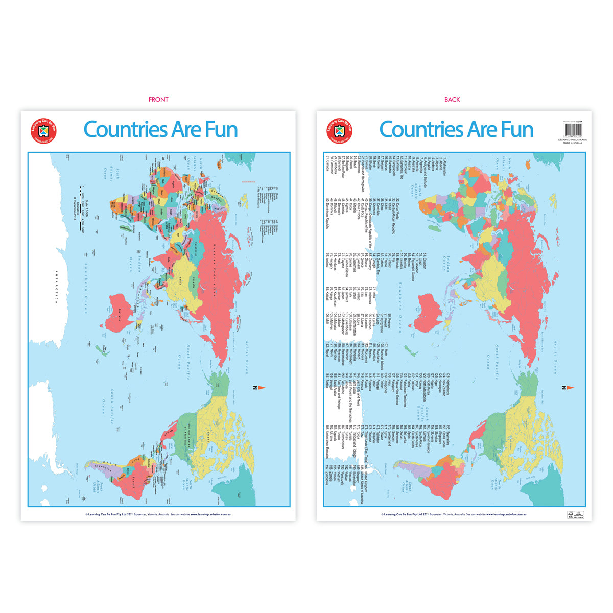 LCBF Wall Chart Countries Are Fun Poster - Cafe Supply