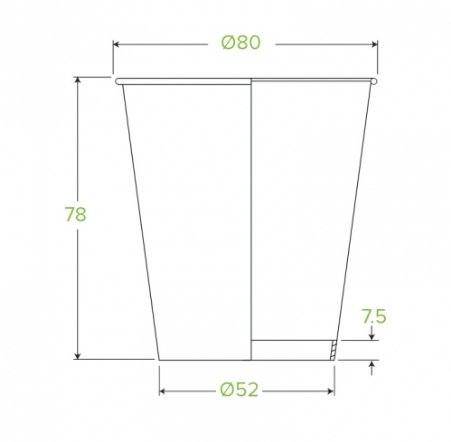 230ML / 6OZ (80MM) KRAFT GREEN STRIPE SINGLE WALL BIOCUP - Cafe Supply