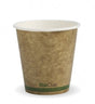 230ML / 6OZ (80MM) KRAFT GREEN STRIPE SINGLE WALL BIOCUP - Cafe Supply