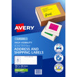 Avery Shipping Label L7163FG Fl Green Laser 99.1x38.1mm 14up 25 Sheets - Cafe Supply