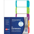 Avery Customisable Table Of Contents A4 1-5 Tabs Coloured L7411-5 - Cafe Supply